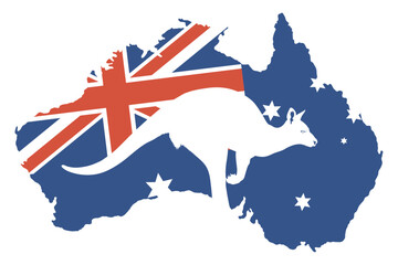 australian flag in map