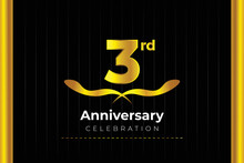 3rd Anniversary Celebration Design With Creative Background Concept.