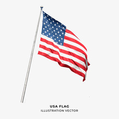 colored usa flag illustration vector