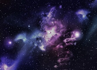 Wall Mural - a space of the galaxy ,atmosphere with stars at dark background