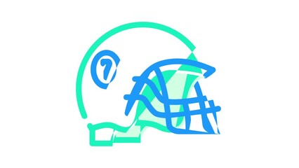 Wall Mural - helmet football player head protective accessory color icon animation