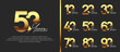 © dharmArt - set of anniversary logo style gold and white color on black background for special moment