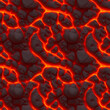 seamless texture of glowing lava and rocks
