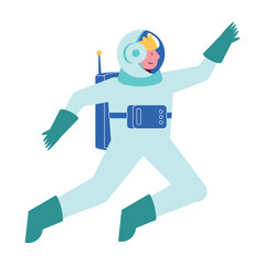 Poster - blond spaceman with spacesuit