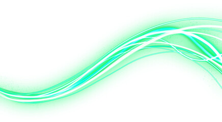 Wall Mural - Luminous green neon waves