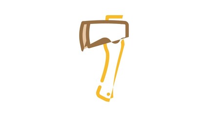 Wall Mural - hatchet hatchet color icon animation