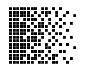 Wall Mural - pixel disintegration background. halftone fragment. dispersed dotted pattern. concept of disintegrat