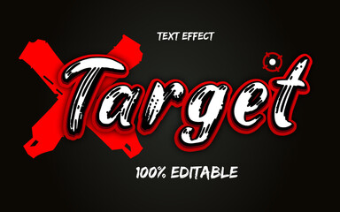 Wall Mural - red target editable vector text effect