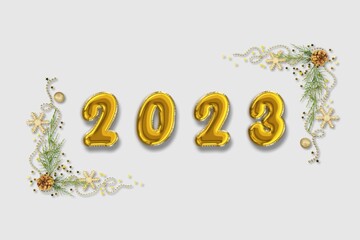 Canvas Print - Greeting new year card with 2023 numbers