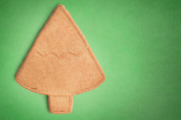 Sticker - Gingerbread on green background