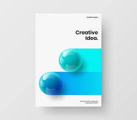 Wall Mural - Original realistic spheres banner layout. Colorful company cover A4 vector design template.