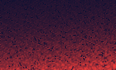 Wall Mural - Abstract art background with halftone red dots in chaos.