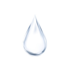 Clear Water drop on transparent in Grey color. Illustration isolated Transparency Single Blue shiny Rain drop,Element Design for concept of Ecology and World Water day 