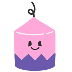 Wall Mural - Cute candle character vector illustration in flat color design