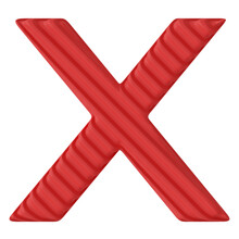 3d Render Red Letter X