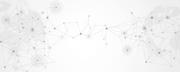 Wall Mural - global network connection. digital technology with plexus background and space for text.website head