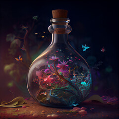 Wall Mural - A bottle filled with the liquid essence of magic