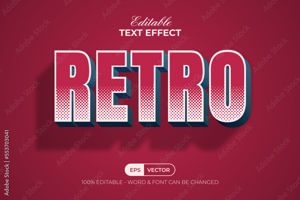 Retro Text Effect Halftone Style. Editable Text Effect Color Of The ...