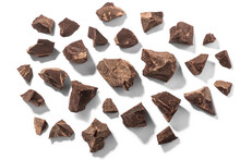 Broken Chocolate Pieces Isolated, Top View Png