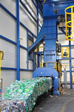 Fototapeta  - Baler in a waste sorting plant, Plastic bottle press hydraulic machine Waste sorting equipment machine, pressed plastic bottles, 