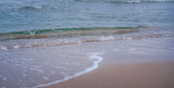 Fototapeta Do pokoju - Sea shore and sandy beach close up, nature minimalistic landscape background