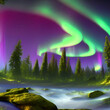 Aurora Background, Aurora Landscape Background, Northland Lights Background 
