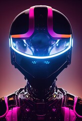 Wall Mural - Portrait of an fictional astronaut in a spacesuit. High-tech astronaut from the future. The concept of space travel. Generative AI