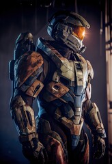 portrait of an fictional astronaut in a spacesuit. high-tech astronaut from the future. the concept 