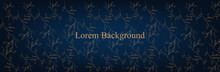 Vector Banners With Gold  Leaves On A Dark Background. Exotic Wallpaper. Vector Illustration. Luxury Items.
