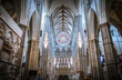 London, UK. North Transept view and Rose Window of the Collegiate Church of Saint Peter at Westminster