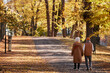 © Johnér - Senior couple walking in autumn park