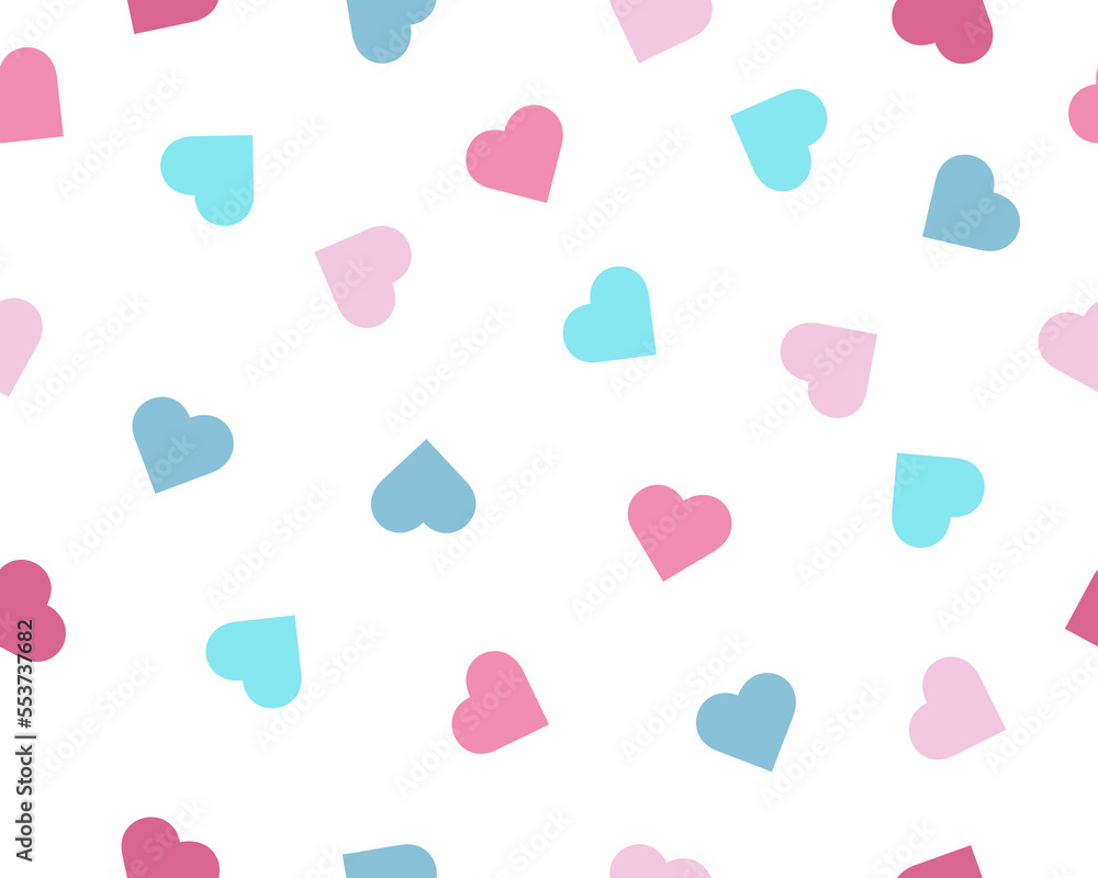 Colorful hearts on white background seamless pattern Stock Vector ...