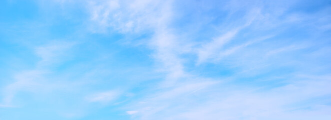 Wall Mural - soft wide blue sky background with fluffy ciouds
