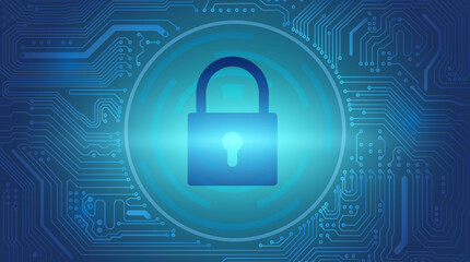 Network information security password lock concept illustration