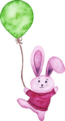 Sticker - rabbit with a balloon