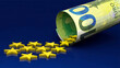 EU Sterne rutschen durch 100 Euro Schein