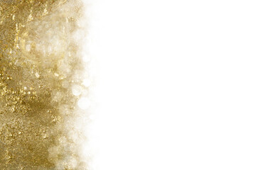 Wall Mural - golden glitter abstract background with sparkling bokeh