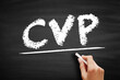 © dizain - CVP Cost Volume Profit - managerial economics, form of cost accounting, acronym text on blackboard