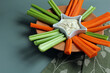 Crudités: celery and carrot sticks with creamy ranch dip.