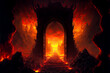 Leinwandbild Motiv The entrance to Hell, Dante's Inferno. Generative AI