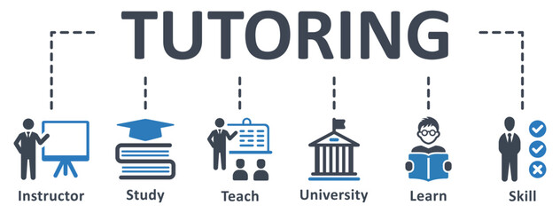 Wall Mural - Tutoring icon - vector illustration . tutoring, instructor, teach, studying, skill, tutelage, university, learn, approach, infographic, template, concept, banner, pictogram, icon set, icons .