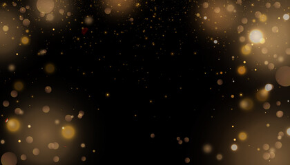 Sticker - Christmas golden lights. Background of bright glow bokeh. Vector