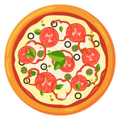 Poster - Margherita icon. Pizza menu illustration. Italian food