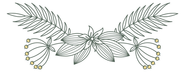 Wall Mural - elegant flower branch divider. page print decoration