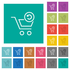 Poster - Undo cart operation outline square flat multi colored icons