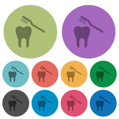 Canvas Print - Toothbrushing color darker flat icons