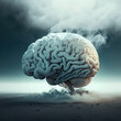 Brain Surrounded by Smoke | Brain Fog Concept | Midjourney Ai Generated
