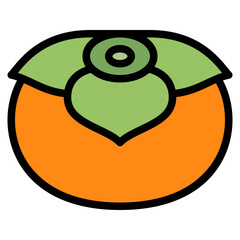 Poster - persimmon line filled icon