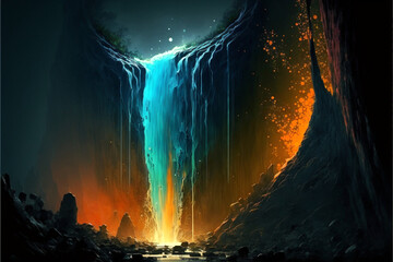 Canvas Print - Waterfall abstract 