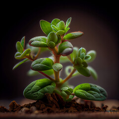 Canvas Print - plant growing from soil